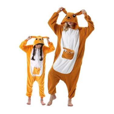 Imagem de Pijama adulto unissex Animal Onesie DarkCom, fantasia de canguru