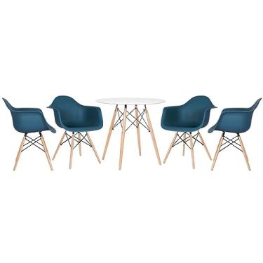 Imagem de Loft7, Mesa redonda Eames 80 cm + 4 cadeiras Eiffel DAW