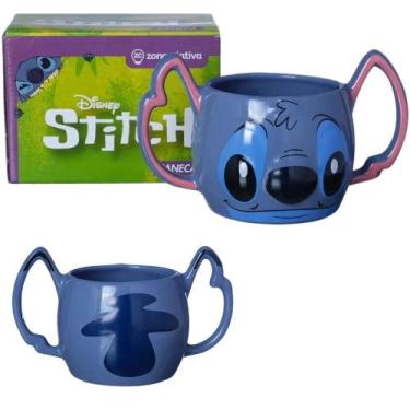 Imagem de Caneca 3d Stitch Alça Dupla  Oficial  Disney  450 Ml - Zona Criativa
