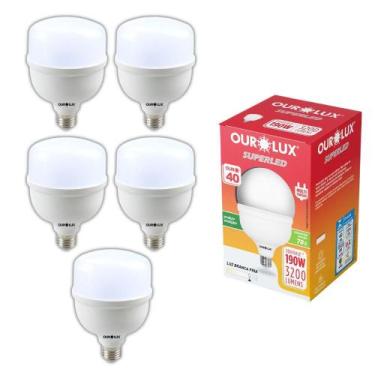 Imagem de Kit 5 Lâmpadas Led Bulbo 40w Superled Ourolux E27 Potente