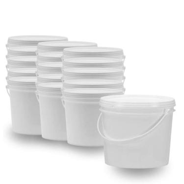 Imagem de Balde 1.8 Litros Branco Para Fazer Vaso 15 Pçs