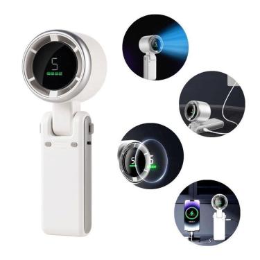 Imagem de Mini Ventilador Turbo 3W Branco 13.550 Rpm Recarregável Usb