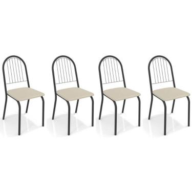 Imagem de Cadeira Sala De Jantar Noruega 2c077 Kit 4 Un Preto Fosco-nude 16 - Kappesberg