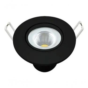 Imagem de Kit 8 Spot Led 5w Redondo Embutir Branco Frio 9x9cm Preto