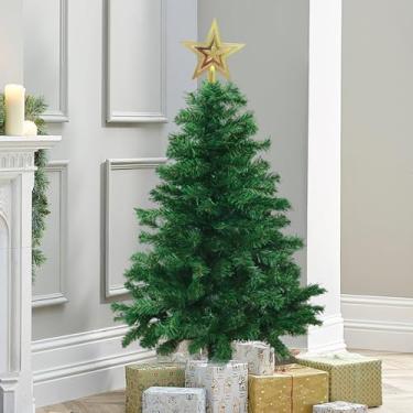 Imagem de Decoração de Natal pequena de 1,2 m, mini árvore de Natal de 250 galhos com suporte dobrável, decoração de Natal artificial para escritório, mesa, casa, escola, varanda, decoração de festa