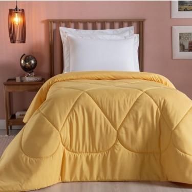 Imagem de Cobertor Grosso Edredom Solteiro Alto Padrão 200 Fios Dupla Face Unique – Toque Macio e Confortável (Amarelo)