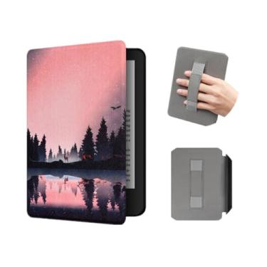 Imagem de Akacy Capa com estampa pintada com alça para Kindle Paperwhite de 6,0 polegadas 11ª geração lançada em 2022/2024 (Modelo: C2V2L3/RS23CV) Proteção de couro PU (26)