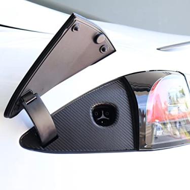 Imagem de TWRAPS Capa de vinil de porta de carga para Tesla Model S 2022-2026 xadrez e longo alcance, capa de filme de fibra de carbono preta sobreposição fácil DIY kit de acessórios de padrão esportivo sutil
