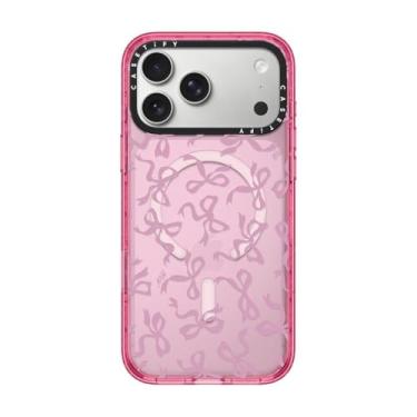 Imagem de CASETiFY Capa Impact para iPhone 17 Pro Max [fina/compatível com Magsafe/2,5 m. Proteção contra quedas de grau militar 4X] - Laços - Rosa