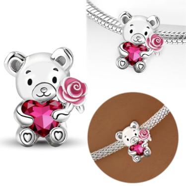 Imagem de 1 peça de berloque de prata elegante para mulheres, faça você mesmo e roupa diária combinando joias decoração presente para mamãe, 9.5*11mm, Prata, Sem Pedra Preciosa