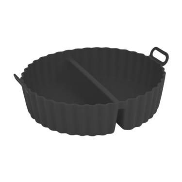 Imagem de Forma para AirFryer em Silicone com Divisória, 20cm, Cor Preto, Antiaderente