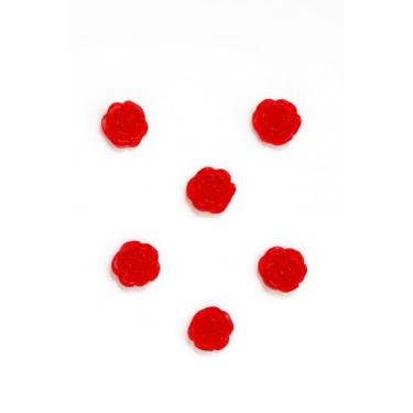 Imagem de Kit com 100 Sabonetes Rosa Encantada Decorativos em Glicerina Perfumados Essência Mamãe Bebê para Lembrancinhas de Aniversário, Batizado, Chá e Eventos (100, Vermelho Translúcido)