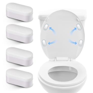 Imagem de Amortecedor de assento de vaso sanitário 4 peças para bidê amortecedores de assento de vaso sanitário adesivos fortes para uso com acessório de bidê vasos sanitários universais assentos amortecedores