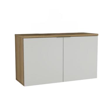 Imagem de Gabinete de Banheiro Nature 2 Portas Carvalho e Branco 110 cm