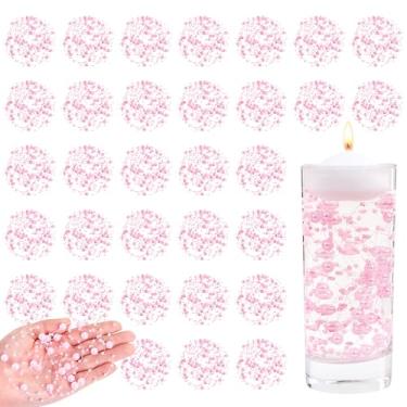 Imagem de NUKAYAI 30 peças de pérolas flutuantes artificiais para centros de mesa, enchimento de vasos, rosa falso, contas flutuantes, decoração de cordão para vasos, decoração de mesa de casamento, festa de