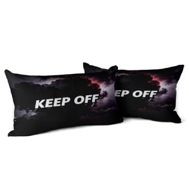 Imagem de Khxriypha Hypebeast Room Decor Keep Off Conjunto de 2 capas de almofada respiráveis quadradas para decoração de sofá de casa 30 × 50 cm Estilo Diablo-1