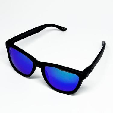 Imagem de Óculos de Sol Corrida e Casual EVOXY Carbon Masculino Feminino Preto - Lentes Azuis-Unissex