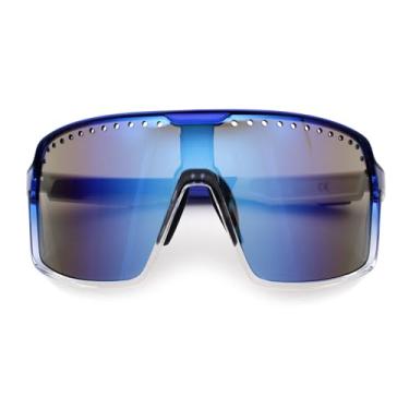 Imagem de Xloop Óculos de sol masculinos retangulares com estampa da bandeira dos EUA, Azul transparente - espelhado azul, 69-11-136