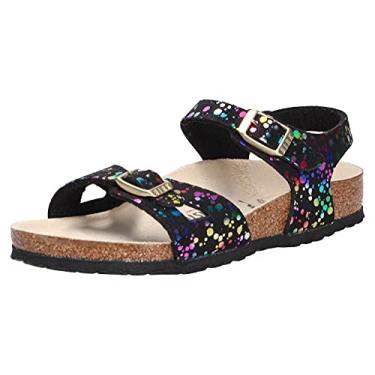 Imagem de Birkenstock Sandália feminina com tira no tornozelo, Confetti Black Pop, 26 EU Étroit