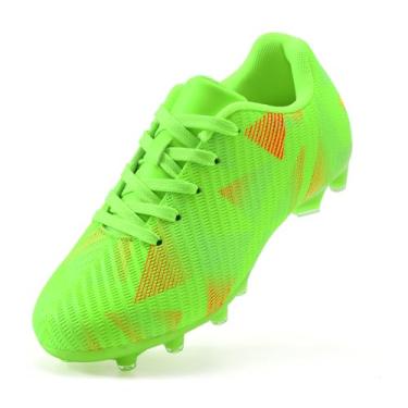 Imagem de TUYSKE Chuteiras de futebol para meninos, meninas, jovens, leves, atléticas, para treinamento e jogos ao ar livre, Verde neon, 13 Little Kid