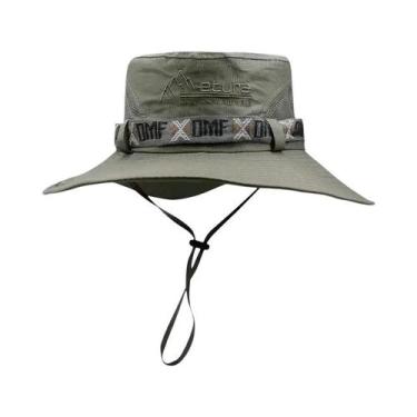 Imagem de Chapéu De Sol Masculino De Verão Com Aba Larga Proteção UV Rede Safari