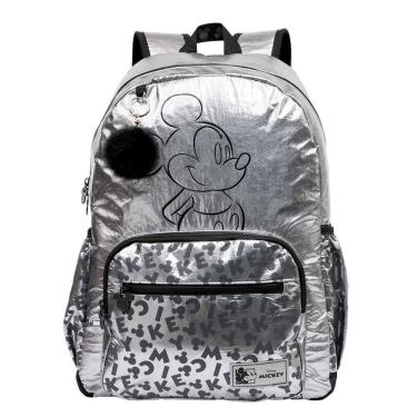 Imagem de Mochila Escolar De Costas Mickey Mouse Prata  15160