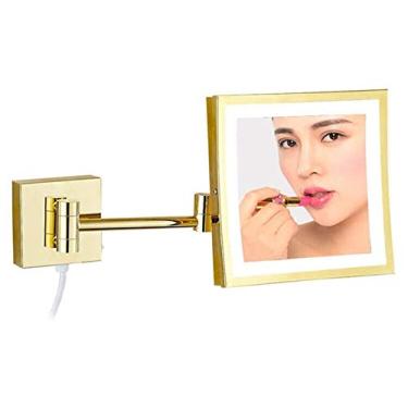 Imagem de YYBOES Espelho de mesa espelho de banheiro estendido 20 polegadas espelho de maquiagem montado na parede espelho de barbear espelho de banheiro ampliação 3x, prata espelho cosmético de 20 cm