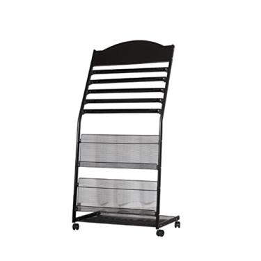 Imagem de LMJYU Suporte de revista Rack de armazenamento de jornais Rack de revistas Rack de exibição de chão Materiais promocionais Rack de publicidade Rack de revistas Porta-revistas Organizador de suporte de