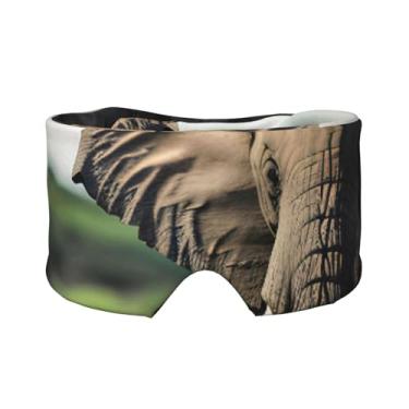 Imagem de Máscara protetora para olhos e orelhas com estampa de elefante africano, respirável, ajustável, blecaute, confortável