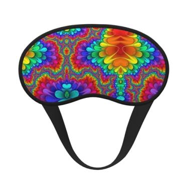 Imagem de Máscara de dormir blecaute com estampa de cores brilhantes máscara de luz macia para dormir meditação viagem ioga