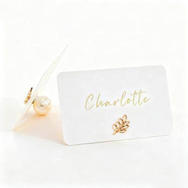 Imagem de Porta-cartões Place Rótulos de alimentos para festas com nomes de mesa e etiquetas de sobremesa em miniatura (folha, 24 peças)