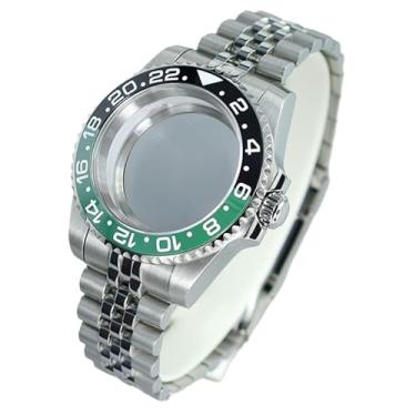 Imagem de FEIYASHI Caixa de relógio de mergulho de aço GMT de dois tons 200 m à prova d'água para movimento NH35/34/36/38 4R36 Miyota8215 ETA2824, Tampa inferior de vidro 8, For NH35/34/36/38 Movement, Caixa de