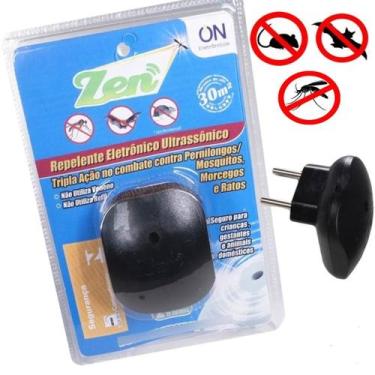 Imagem de Repelente Eletrônico Zen Pernilongos Ratos E Morcegos - Amicus, Preto,