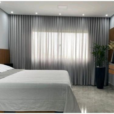 Imagem de Cortina Trilho Suiço Linho Cinza 6.00 X 2.80