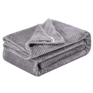 Imagem de Cobertor WONDER MIRACLE Plush Fleece Twin 152x203 cm cinza