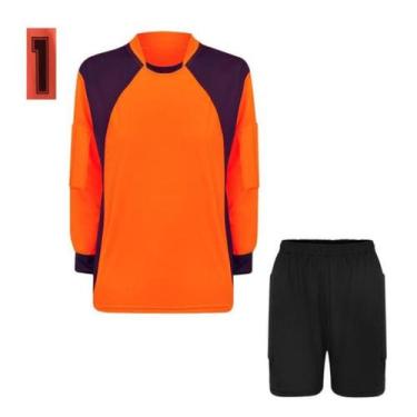 Imagem de Kit Camisa e Bermuda  Para Goleiro  Com Proteção Acolchoada - TRB, Lar