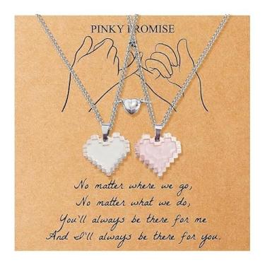 Imagem de Colar de casal combinando com coração para ele, aniversário, Natal, casamento, joias, presente para casais, Medium, Latão, Sem Pedra Preciosa