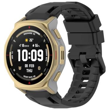 Imagem de Miimall Pulseira robusta compatível com Amazfit Trex 3 Pro masculina, impermeável, liberação rápida, pulseira esportiva confortável de silicone macio ajustável respirável para T-rex 3 Pro de 44 mm