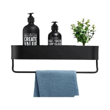 Imagem de Prateleira De Armazenamento De Banheiro Em Alumínio Montada Na Parede,