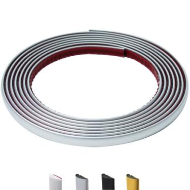 Imagem de JSIWOTH Acabamento de moldagem de parede, acabamento de moldagem flexível em forma de D de 9,8 m para rodapés, bordas e bordas, molduras de janelas e portas, Backsplash - Acabamento autoadesivo