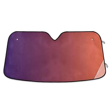 Imagem de Persiana de carro gradiente marrom roxo, bloqueador solar de janela, proteção UV dobrável para janela de carro