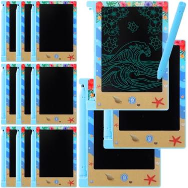 Imagem de Nezyo Pacote com 12 mini lembrancinhas de festa de verão na praia, mesa de escrita LCD, quadro de rabisco, bloco de desenho apagável, reutilizável, para decoração de festa de verão, artigos de