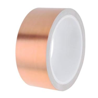 Imagem de Almencla Fita de Folha de Cobre Multiuso de 5 Cm (2 Polegadas) para Blindagem de Cobre, Condutora, Ideal para Guitarra, Blindagem EMI, Soldagem, Artesanato E a, 10m de comprimento