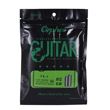 Imagem de Substituição de Corda Única TX-1 para Violão Acústico Folk 1ª E-String Pacote 10 Núcleo Aço Alta Carbono Bronze Fosfatado Tensão Leve Universal Sensação Confortável Timbre Excelente Fácil Tocar