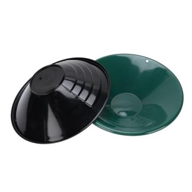 Imagem de Garosa Kit de Panela de Ouro de 2 Unidades de 26,5 Cm - Panela de Lavagem de Ouro Com Rosca ABS 90 ° para Iniciantes, Leve Preta e Verde para Prospecção e Extração Mineral