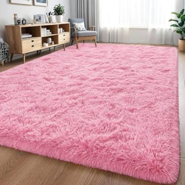 Imagem de Tapete Sala 2,00x2,50 Peludo 4 Cm De Altura Shaggy Sala Quarto (Rosa bebê)