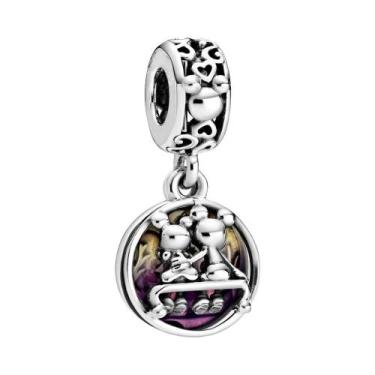 Imagem de Colar De Cadeia De Segurança Mickey Minnie De 45cm Em Prata 925 Para M