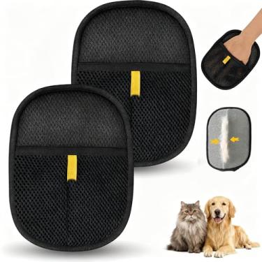 Imagem de 2 luvas de remoção de pelos de animais de estimação, removedor eletrostático de pelos de animais de estimação, luvas de remoção de pelos de animais de estimação para móveis – Luvas reutilizáveis