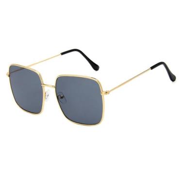 Imagem de Óculos de Sol Punk com Armação Grande em Metal e Cores Vibrantes, Proteção UV400, para Esportes ao Ar Livre, Corrida e Ciclismo, Dourado e Cinza