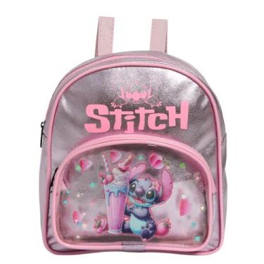 Imagem de Mochila Infantil Pequena Lilo Stitch Menina Alça Costas Rosa - Plike